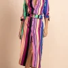 Alva Midi Shirt Dress In Stripe