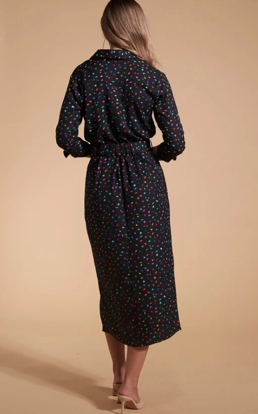 Alva Midi Shirt Dress In Abstract Multi