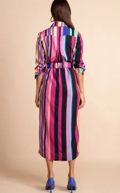 Alva Midi Shirt Dress In Stripe