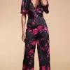 Annis Jumpsuit In Pink On Black Floral