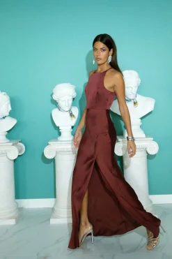 Azelia Maxi Dress In Chocolate