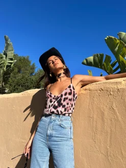 Birdie Cami Top In Blush Leopard
