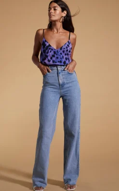 Birdie Cami Top In Lilac Leopard