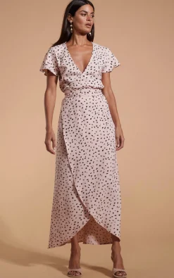 Cayenne Dress In Abstract Black On Beige