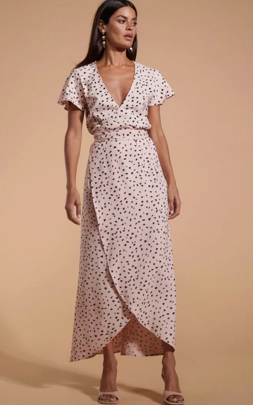 Cayenne Dress In Abstract Black On Beige