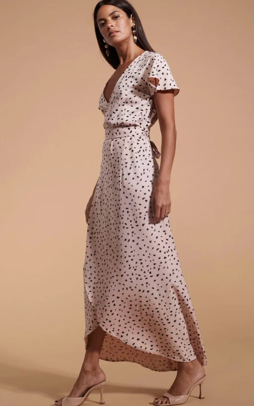 Cayenne Dress In Abstract Black On Beige