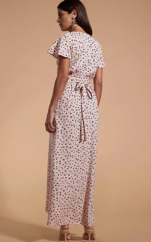 Cayenne Dress In Abstract Black On Beige