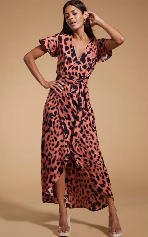 Cayenne Dress In Plorange Leopard