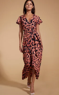 Cayenne Dress In Plorange Leopard