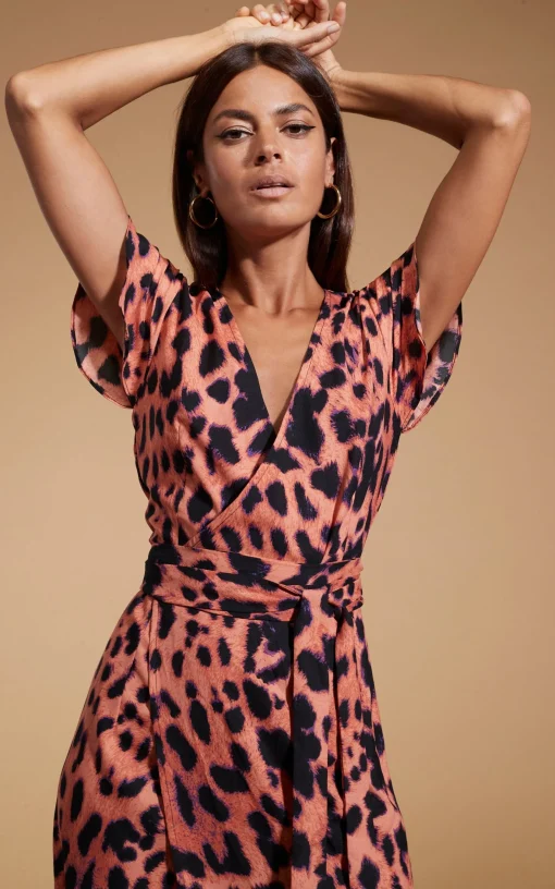 Cayenne Dress In Plorange Leopard
