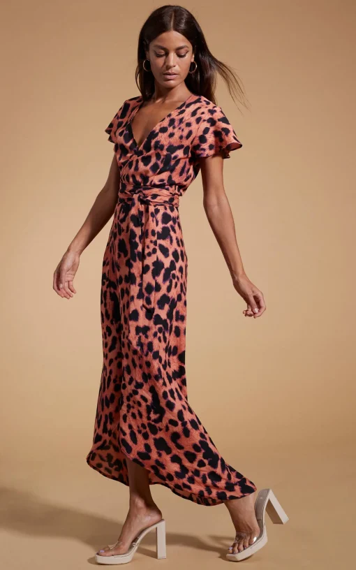 Cayenne Dress In Plorange Leopard