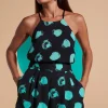 Chica Bella Shorts In Green On Black Dot