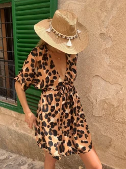 Coco Loco Dress In Painted Leopard