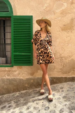 Coco Loco Dress In Painted Leopard