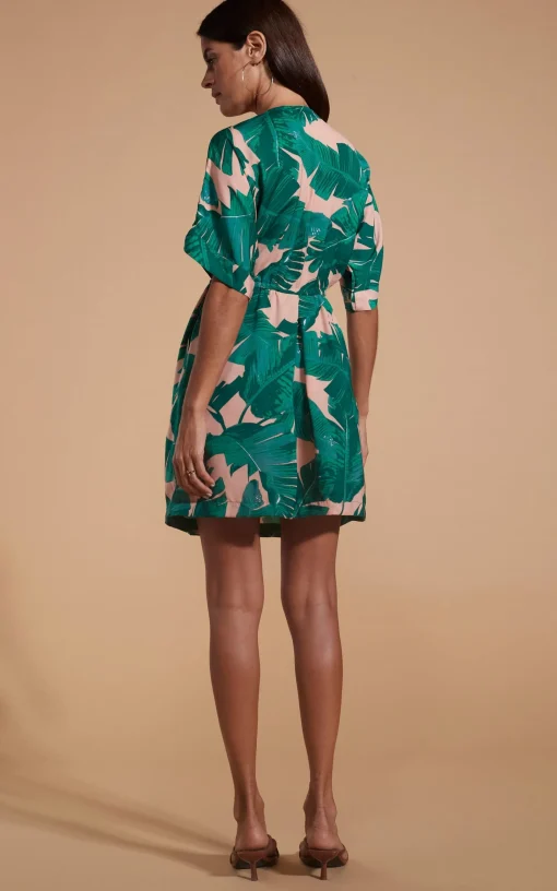 Coco Loco Dress In Vintage Palm Beige
