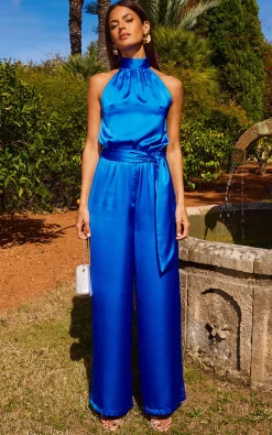 *Coming Soon* Jovina Halterneck Jumpsuit In Cobalt Blue