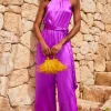 *Coming Soon *Jovina Halterneck Jumpsuit In Vibrant Purple