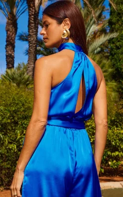 *Coming Soon* Jovina Halterneck Jumpsuit In Cobalt Blue