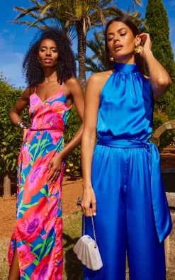 *Coming Soon* Jovina Halterneck Jumpsuit In Cobalt Blue