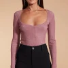 Darcy Sparkle Knit Top In Dusty Pink