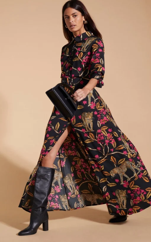Dove Dress In Leopards In Vines