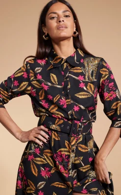 Dove Dress In Leopards In Vines