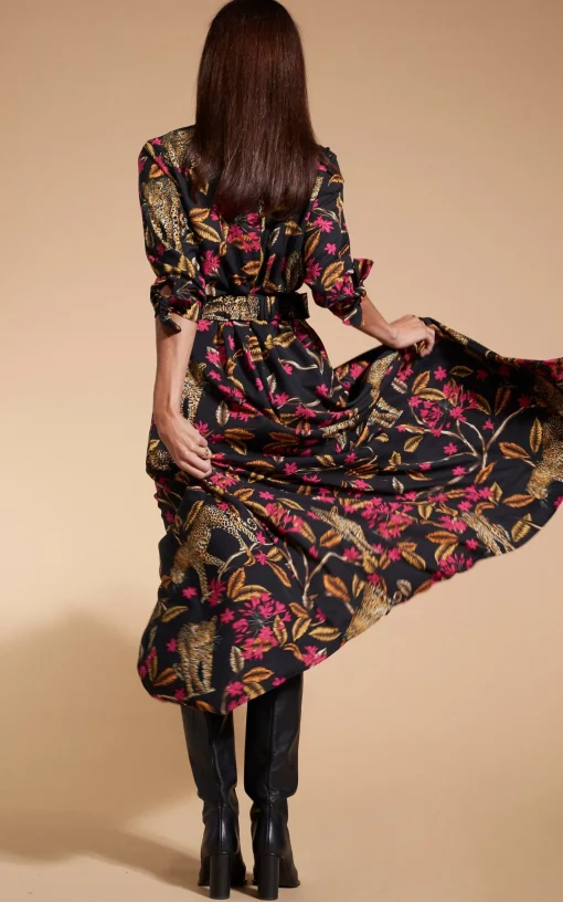 Dove Dress In Leopards In Vines