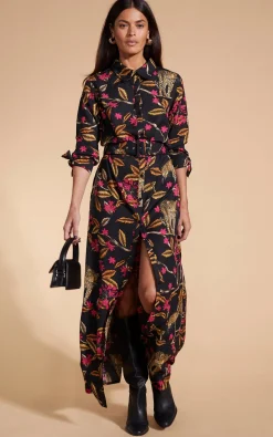 Dove Dress In Leopards In Vines