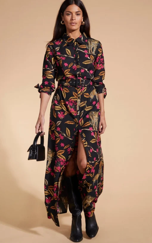Dove Dress In Leopards In Vines
