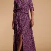 Dove Dress In Pink On Black Leopard