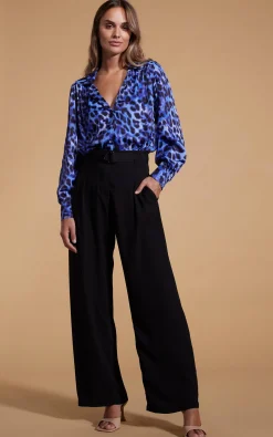 Halo Dominic Shirt In Blue Leopard
