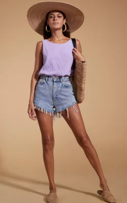 Halo Guava Twist Top In Lilac
