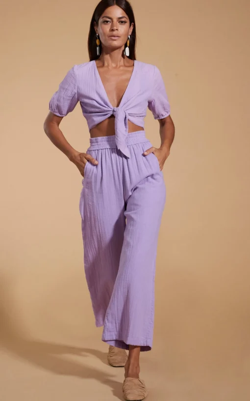 Halo Indra Tie Top In Lilac