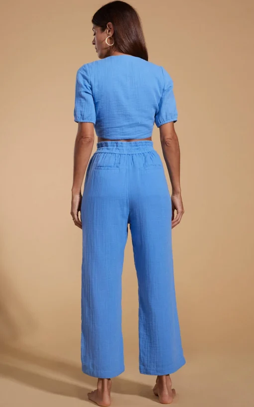 Halo Indra Tie Top In Sky Blue