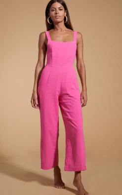 Halo Kimani Twist Back Jumpsuit In Magenta