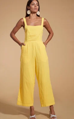 Halo Kimani Twist Back Jumpsuit In Primrose Yellow