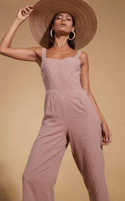 Halo Kimani Twist Back Jumpsuit In Fawn