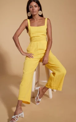 Halo Kimani Twist Back Jumpsuit In Primrose Yellow