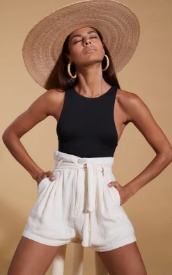Halo Nessie High-Waist Shorts In Cream