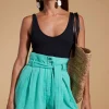 Halo Nessie High-Waist Shorts In Mint Green