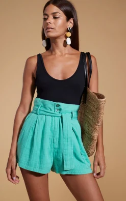 Halo Nessie High-Waist Shorts In Mint Green