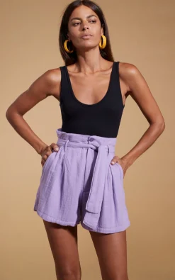 Halo Nessie High-Waist Shorts In Lilac