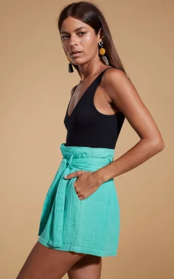 Halo Nessie High-Waist Shorts In Mint Green