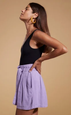 Halo Nessie High-Waist Shorts In Lilac
