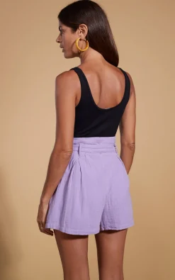 Halo Nessie High-Waist Shorts In Lilac