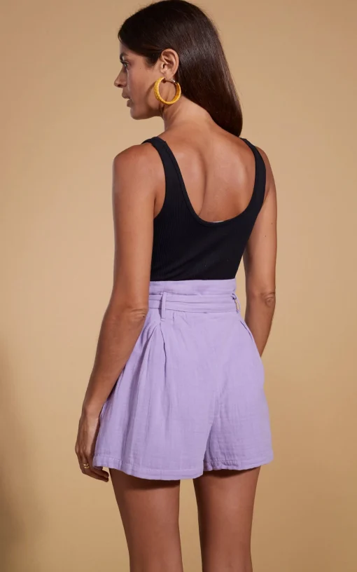 Halo Nessie High-Waist Shorts In Lilac