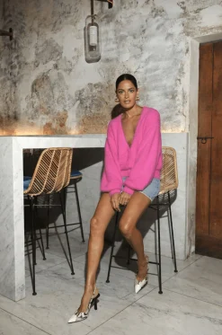 Harper Cardigan In Bubblegum Pink