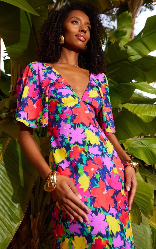 Ivorie Midaxi Dress In Vintage Floral