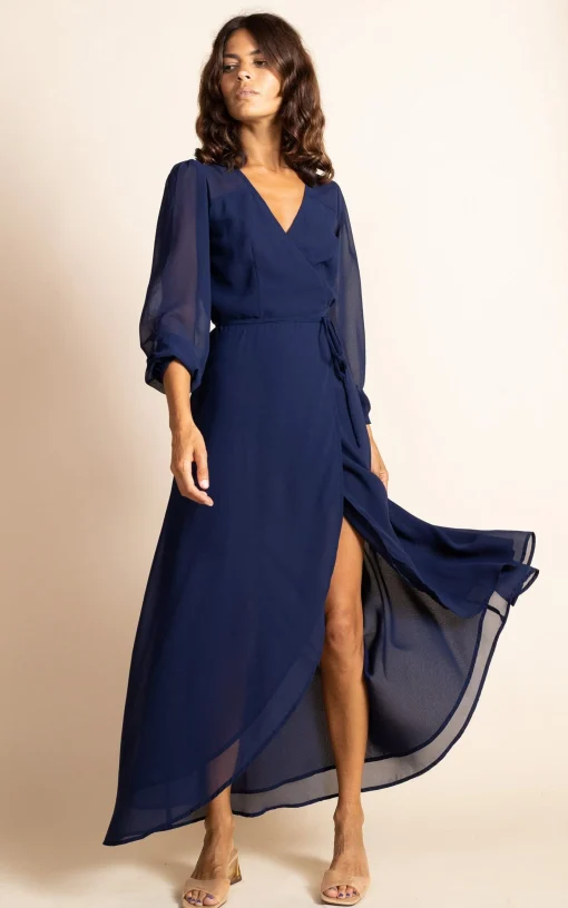 Jagger Maxi Dress In Navy - Extended Sizing