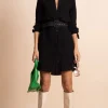 Jonah Mini Shirt Dress In Black
